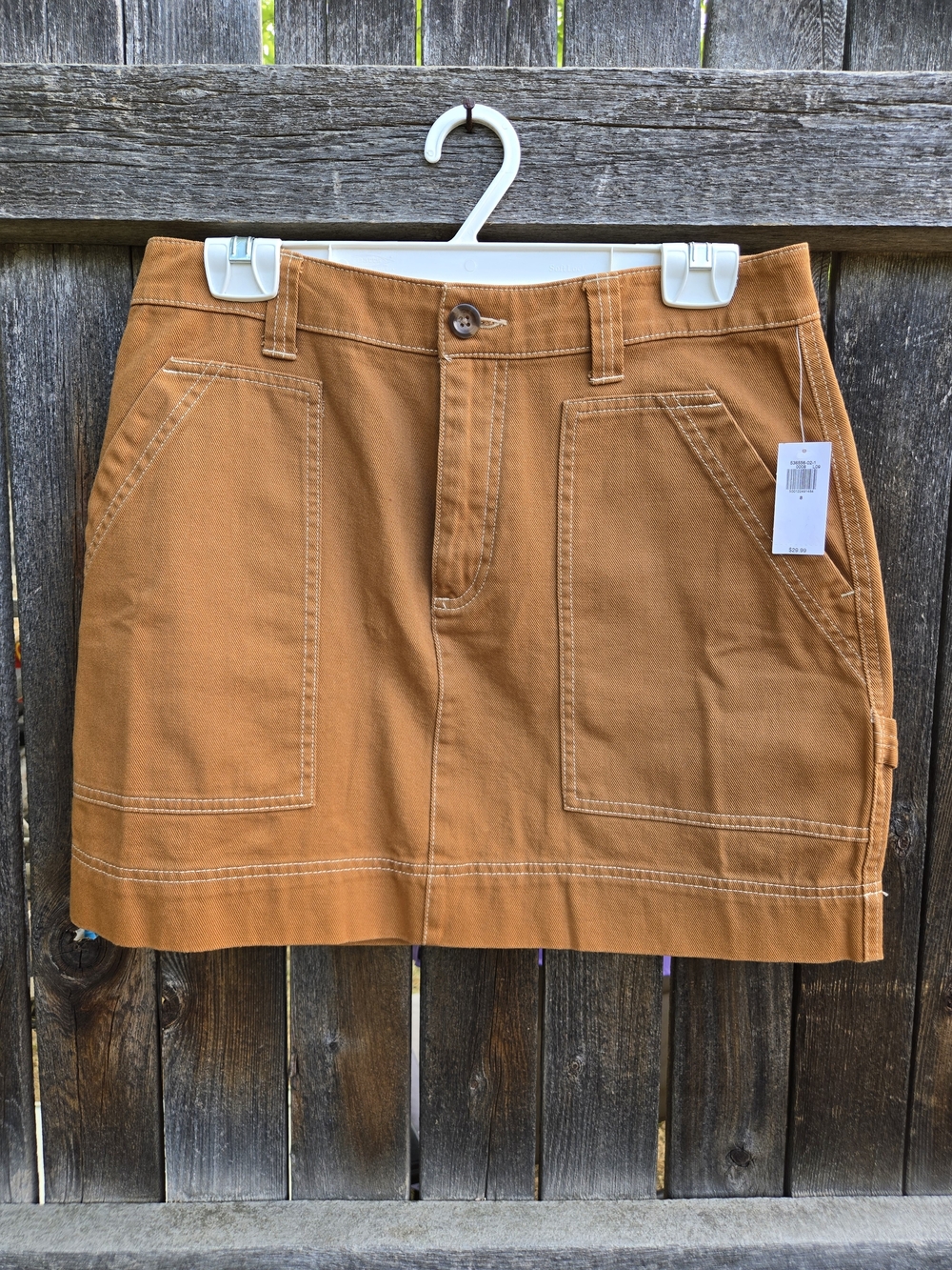 Rust Brown Utility Pocket Mini Skirt